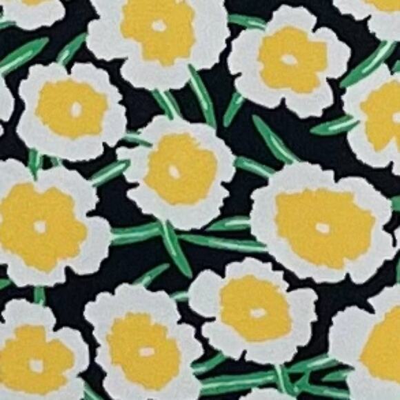 Diane Von Furstenberg Black Yellow Bold Floral BabyDoll Chic Dress NWT Size 14 - Picture 8 of 13